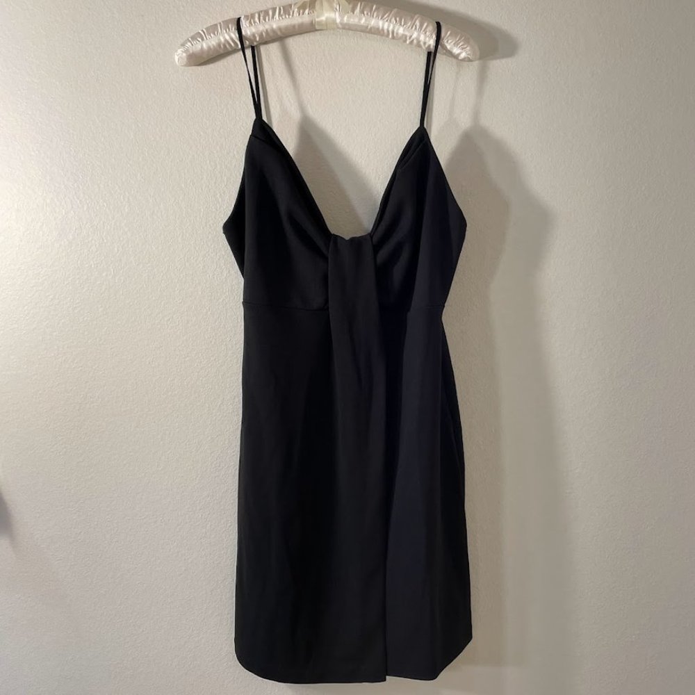 NEW Zara Womens Tunic Blouse Wrap Front Spaghetti Strap Black M Boho Festival